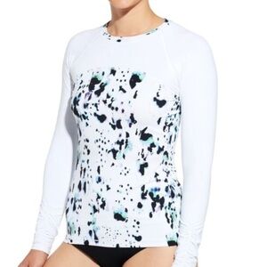 Calia Carrie Underwood White Long Sleeve Rash Guard Swimsuit top Size M